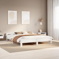 Bedframe zonder matras massief grenenhout wit 200x200 cm - thumbnail