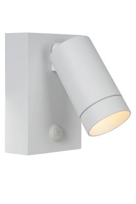 Lucide TAYLOR - Wandspot / Wandlamp Binnen/Buiten - 1xGU10 - IP54 - Bewegingssensor - Wit Lucide TAYLOR - Wandspot / Wandlamp Binnen/Buiten - 1xGU10 - IP54 - Bewegingssensor - Wit
