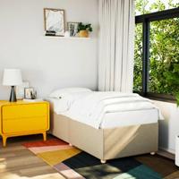 Bedframe zonder matras 90x200 cm stof crèmekleurig - thumbnail