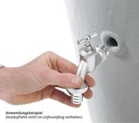 Garantia regenton met bloembak 300 liter grijs - thumbnail