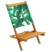 Tuinstoelen 6 st inklapbaar stof en massief hout groen - thumbnail