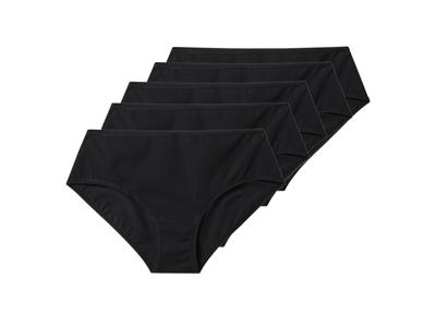 esmara Set van 5 dames onderbroeken (Zwart, S (36-38))