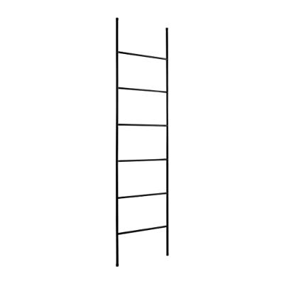 QUVIO Decoratie ladder - Decoratieve ladder - Handdoekladder - Wandrek - Kledingrek - Vrijstaand - Voor binnen - Decoratieve accessoires - Industrieel - Zwart - Metaal - 171 x 41,5 cm