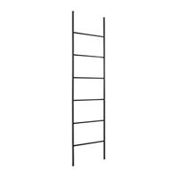 QUVIO Decoratie ladder - Decoratieve ladder - Handdoekladder - Wandrek - Kledingrek - Vrijstaand - Voor binnen - Decoratieve accessoires - Industrieel - Zwart - Metaal - 171 x 41,5 cm - thumbnail