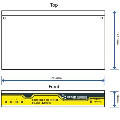 Brainboxes RS232 4 Port Ethernet op Serial Adapter