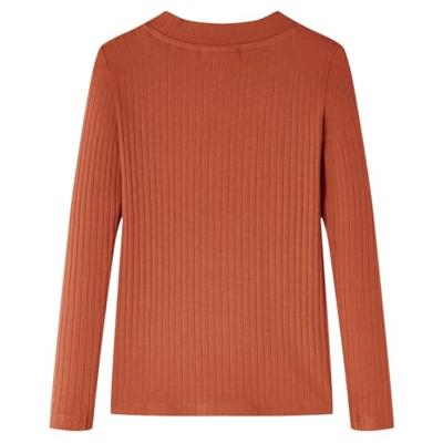 Kindershirt met lange mouwen 116 cognackleurig