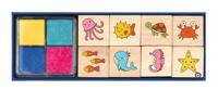 Moses stempelset zeedieren junior 12,5 x 3,5 cm hout 9-delig - thumbnail