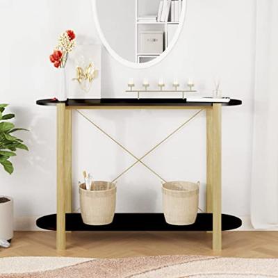 Wandtafel 110x38x75 cm bewerkt hout zwart - thumbnail