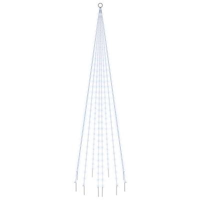 VidaXL Vlaggenmast kerstboom 310 led's koudwit 300 cm
