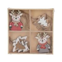 Houten Kerstboomhangers, 8st. - thumbnail
