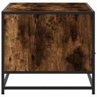 Salontafel 100x50x45 cm bewerkt hout en metaal gerookt eiken - thumbnail
