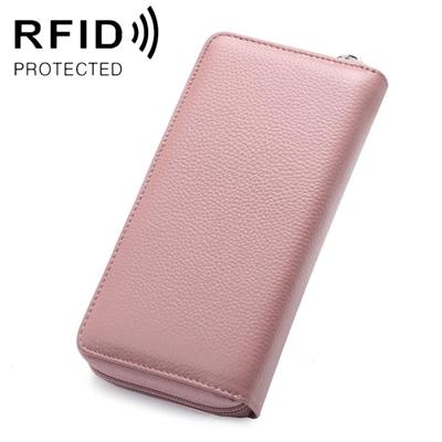 902 Antimagnetic RFID Litchi Texture Women Large Capacity Hand Wallet Purse Phone Bag with Card Slots(Light Pink) 902 Antimagnetic RFID Litchi Texture Women Large Capacity Hand Wallet Purse Phone Bag with Card Slots(Light Pink)