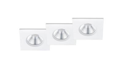 Trio Badkamer inbouwspotsZagros (3x) met led vierkant wit - 650610331