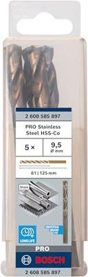 Bosch Accessories 2608585897 HSS Metaal-spiraalboor 9.5 mm Gezamenlijke lengte 125 mm Kobalt DIN 338 Cilinderschacht 5 stuk(s) Bosch Accessories 2608585897 HSS Metaal-spiraalboor 9.5 mm Gezamenlijke lengte 125 mm Kobalt DIN 338 Cilinderschacht 5 stuk(s)