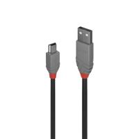 LINDY 36724 USB-kabel USB 2.0 USB-A stekker, USB-mini-B stekker 3.00 m Zwart - thumbnail