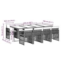 9-delige Tuinset met kussens poly rattan beige - thumbnail
