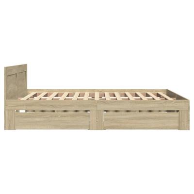 Bedframe met hoofdeinde bewerkt hout sonoma eiken 120x190 cm