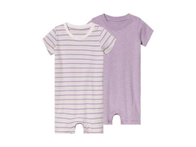 lupilu Set van 2 baby pyjama's (62/68, lila)