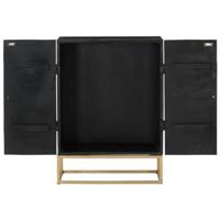 Dressoir 55x34x75 cm massief mangohout en ijzer zwart - thumbnail