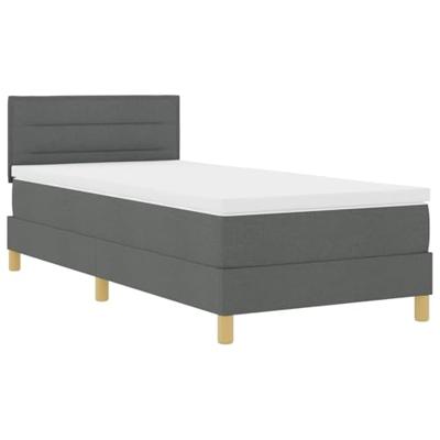 Boxspringbed met matras stof donkergrijs 100x200 cm