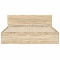 Bedframe met hoofdeinde sonoma eikenkleurig 140x200 cm - thumbnail