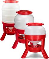 Pluimvee voertoren 30 l rood hopper op pootjes - thumbnail