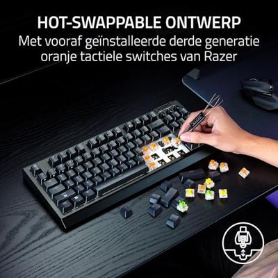 Razer BlackWidow V4 Tenkeyless HyperSpeed Linear Yellow toetsenbord Razer BlackWidow V4 Tenkeyless HyperSpeed Linear Yellow toetsenbord