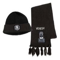 Wednesday Beanie & Scarf Set Nevermore - thumbnail