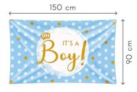 Gevelvlag It&apos;s a Boy! Blauw (150x90cm) - thumbnail