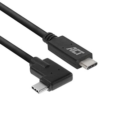 ACT USB 3.0 5Gbps 60W USB Type-C - USB Type-C (haaks horizontaal) 2m