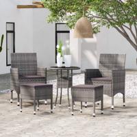 5-delige Loungeset poly rattan grijs - thumbnail