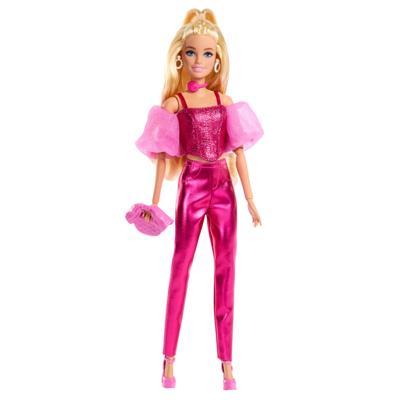 Barbie - Deluxe Style Pop - Metallic Roze Outfit en Blond Haar - Barbie - JFP40