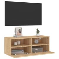 Tv-wandmeubel 80x30x30 cm bewerkt hout sonoma eikenkleurig - thumbnail