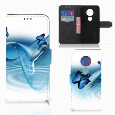 Motorola Moto G7 | G7 Plus | Telefoonhoesje | Met pasjeshouder | Vlinders