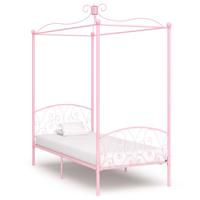 Hemelbedframe metaal roze 90x200 cm - thumbnail
