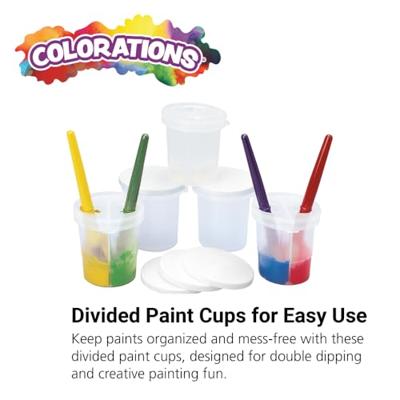 Colorations - verfbeker met deksel en 2 verdeelvakken, set van 5 Colorations - verfbeker met deksel en 2 verdeelvakken, set van 5