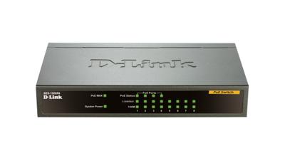 D-Link DES-1008PA Netwerk switch 8 poorten 100 MBit/s PoE-functie D-Link DES-1008PA Netwerk switch 8 poorten 100 MBit/s PoE-functie