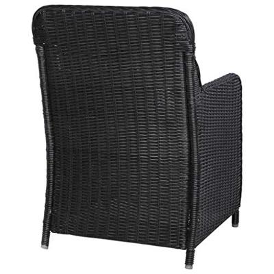 Tuinstoelen met kussens 2 st poly rattan zwart - thumbnail
