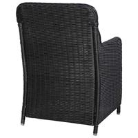 Tuinstoelen 2 st met kussens poly rattan zwart - thumbnail