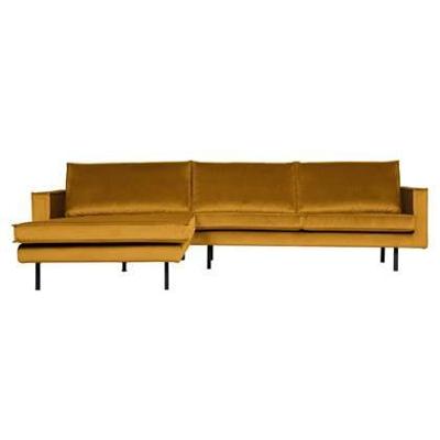 WOOOD Loungebank 'Rodeo' Links, Velvet, kleur Oker