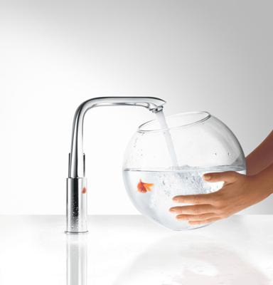 Hansgrohe Metris wastafelkraan met hoge draaibare uitloop met waste chroom 31087000 - thumbnail