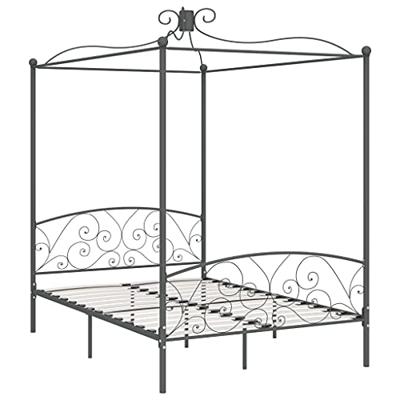 Hemelbedframe metaal grijs 120x200 cm