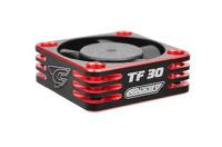 Team Corally - Ultra High Speed Cooling Fan TF-30 w/BEC connector - 30mm - Color Black - Red - thumbnail
