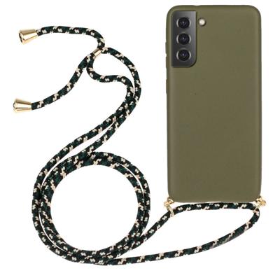 Lunso - Backcover hoes met koord - Samsung Galaxy S22 Plus - Army Groen