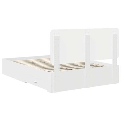 Bedframe met hoofdeinde met lade Wit 140 x 190 cm Bewerkt hout