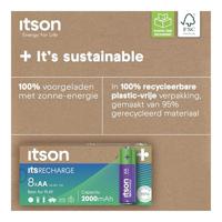 itson itsRECHARGE Oplaadbare AA batterij (penlite) NiMH 1.2 V 8 stuk(s) - thumbnail
