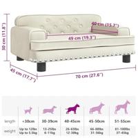 Hondenmand 70x45x30 cm fluweel crèmekleurig - thumbnail