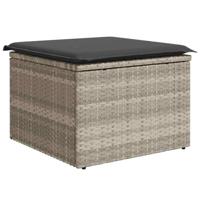 8-delige Loungeset met kussens poly rattan lichtgrijs - thumbnail