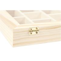 Creativ Company Houten doos met glazen deksel en 10 vakken - thumbnail