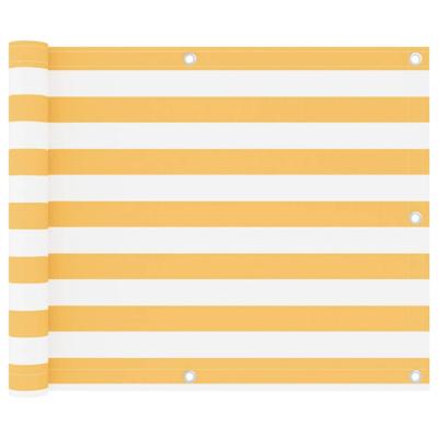 VidaXL Balkonscherm 75x400 cm oxford stof wit en geel